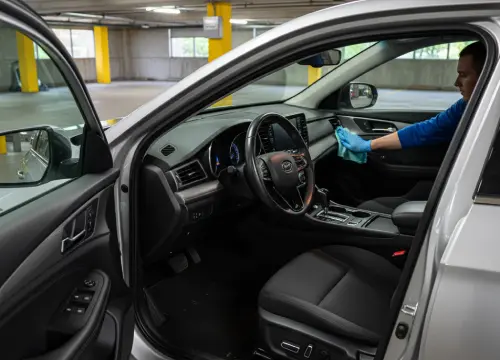 Complete interior deep clean: vacuum, plastics, trims, dash, console