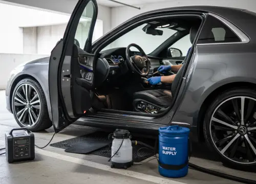 Crevice cleaning with optional seat removal to reach hidden dirt.