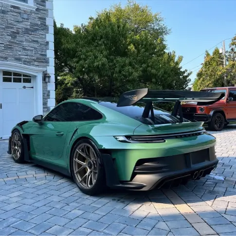 Vehicle paint with mirror-like finish after polishing in Mississauga.
