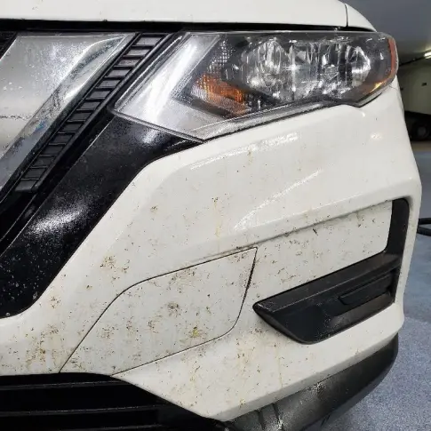 Mississauga Exterior Detailing Before Road Film Car paint with road film and haze before wash in Mississauga.