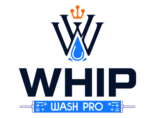 WhipWashPro mobile car detailing logo on white background with clean mark