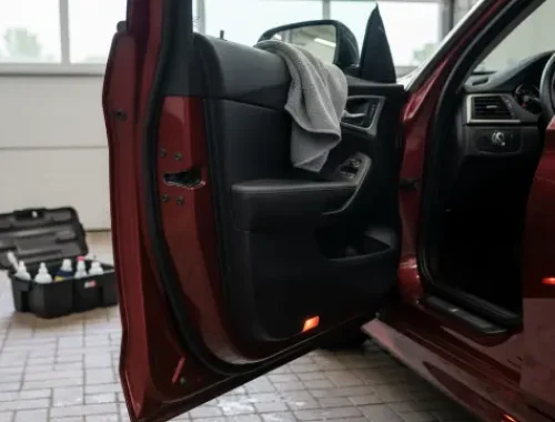 Door jambs and trunk edges wiped and detailed for a finished look