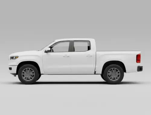 Pickup truck parked in a driveway after interior shampoo and trim dressing.