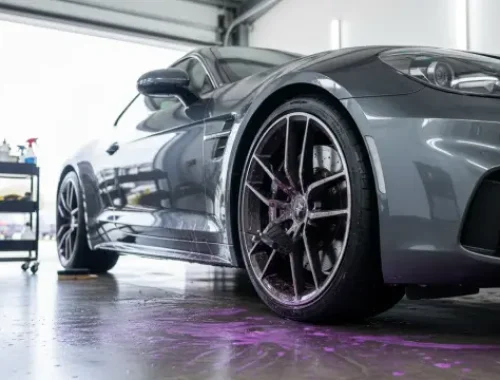Wheel cleaning and degreasing to remove brake dust and grime