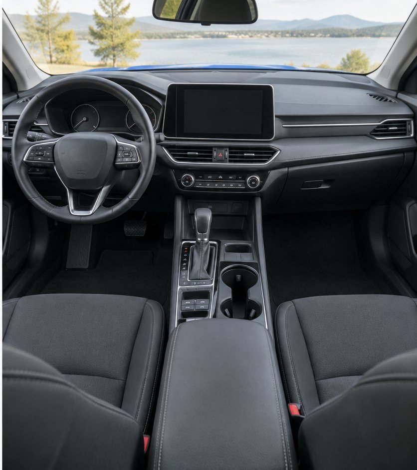 The same dashboard, touchscreen and centre console wiped clean with a streak-free, dust-free finish